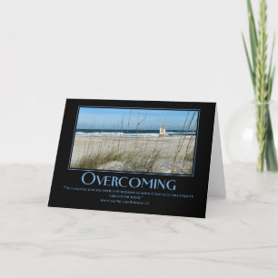 Overcoming Challenges Motivational Beach Scene Thank You Card
