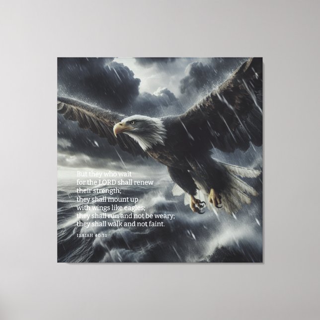 Overcoming The Storm Isaiah 40:31 Canvas Print (Front)