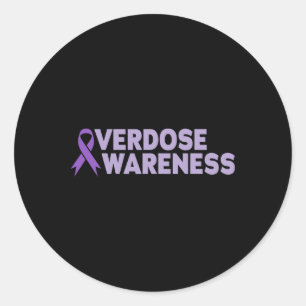 Overdose Awareness Addiction Recovery Classic Round Sticker