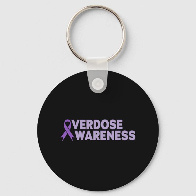 Overdose Awareness Addiction Recovery  Keychain (Front)