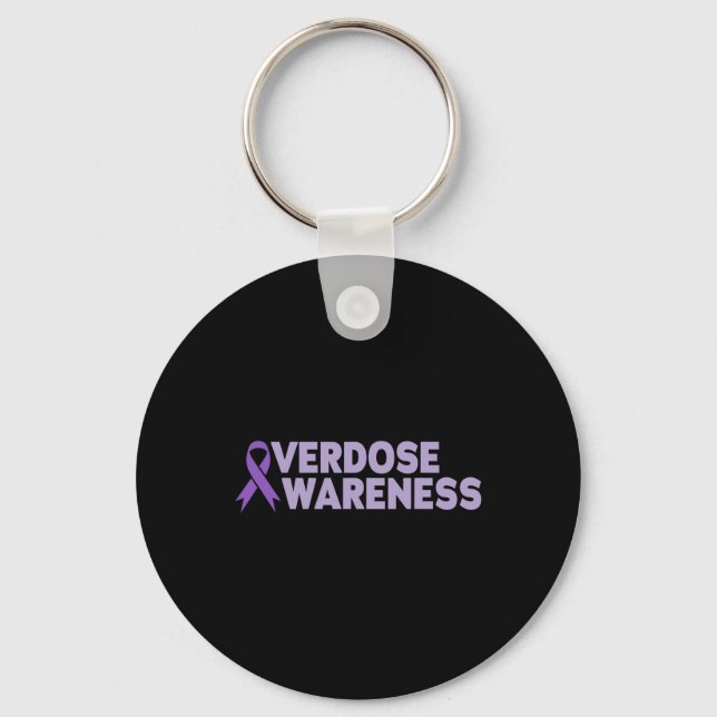 Overdose Awareness Addiction Recovery  Keychain (Front)