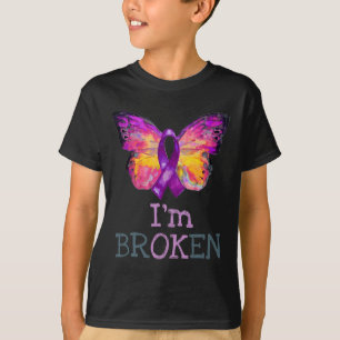 Overdose Awareness Butterfly Purple Ribbon I'm Bro T-Shirt
