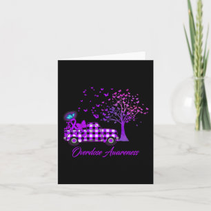 Overdose Awareness Butterfly Ribbon Purple  Card