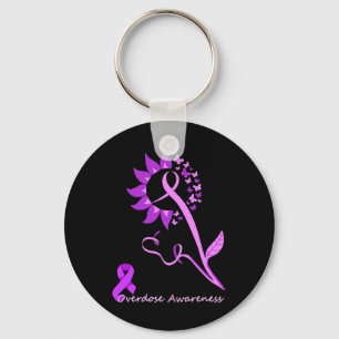 Overdose Awareness Butterfly Sunflower Ribbon Mont Keychain