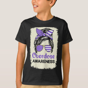 Overdose Awareness Day 2022 Purple Ribbon 1  T-Shirt