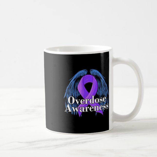Overdose Awareness Day Angel Against Addictions  Coffee Mug (Right)