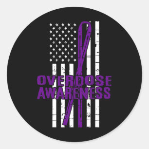 Overdose Awareness Day Family Against Addictions Classic Round Sticker