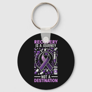 Overdose Awareness Day I Wear Purple Ribbon 2  Keychain