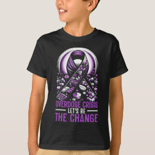 Overdose Awareness Day I Wear Purple Ribbon 3  T-Shirt