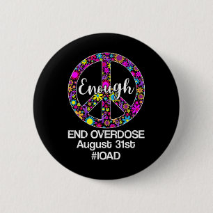 Overdose Awareness Day Purple Peace Sign 2 Inch Round Button