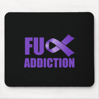 Overdose Awareness Day Purple Ribbon Fu Addiction Mouse Pad