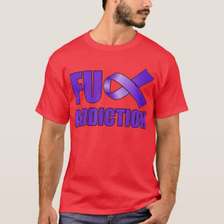 Overdose Awareness Day Purple Ribbon FU Addiction  T-Shirt