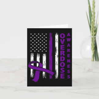 Overdose Awareness Day Usa American Flag Overdose  Card