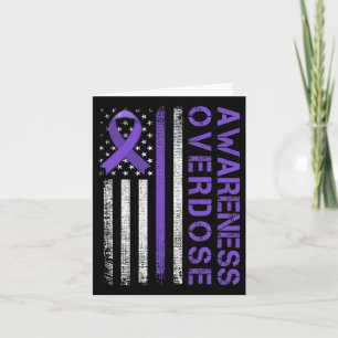 Overdose Awareness Day Usa American Flag Overdose  Card