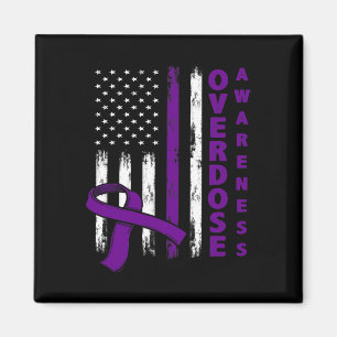 Overdose Awareness Day Usa American Flag Overdose Magnet