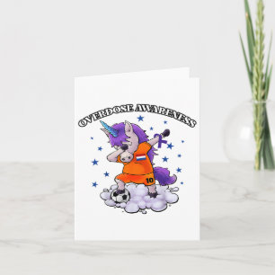 Overdose Awareness Dubbing Unicorn Purple Ribbon Card