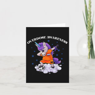 Overdose Awareness Dubbing Unicorn Purple Ribbon Card