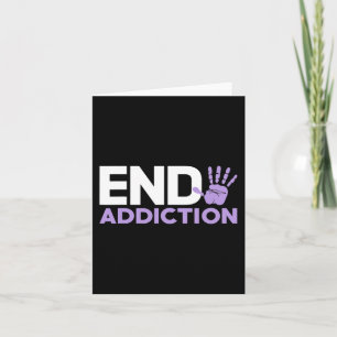 Overdose Awareness End Addiction Stop Hand Sign Card