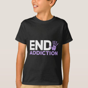 Overdose Awareness End Addiction Stop Hand Sign T-Shirt