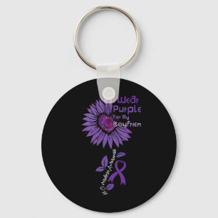 Overdose Awareness I Wear Purple For My Boyfriend  Keychain