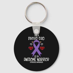 Overdose Awareness I'm A Proud Dad Of Awesome Warr Keychain