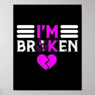 Overdose Awareness I'm OK Broken Purple Ribbon  Poster