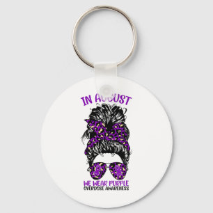 Overdose Awareness In August We Wear Purple Messy Keychain