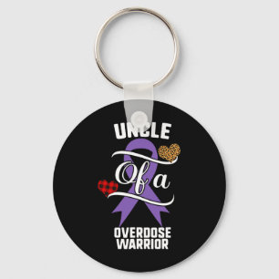 Overdose Awareness Leopard Buffalo Plaid Family Gi Keychain