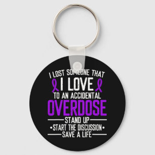 Overdose Awareness Lost someone I love Purple Ribb Keychain