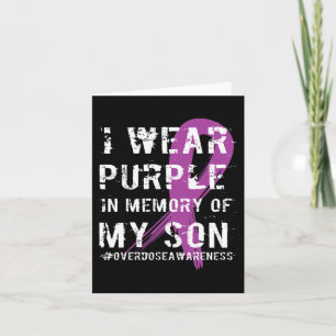 Overdose Awareness Memory of Son Purple Ribbon Card