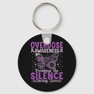 Overdose Awareness Month Drug Addiction Breaking T Keychain