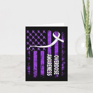 Overdose Awareness Month Flag Purple For Husband A Card