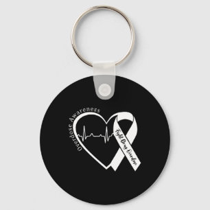 Overdose Awareness Month Heart Purple Ribbon Suppo Keychain