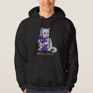 Overdose Awareness Month Purple Ribbon Cat Hoodie