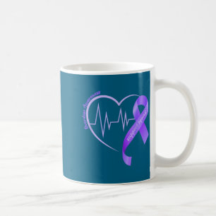 Overdose Awareness Month Purple Ribbon Heart Suprt Coffee Mug
