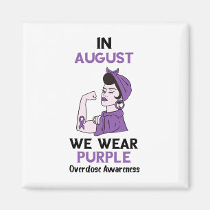 Overdose Awareness Month Purple Ribbon In August O Magnet