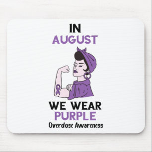 Overdose Awareness Month Purple Ribbon In August O Mouse Pad