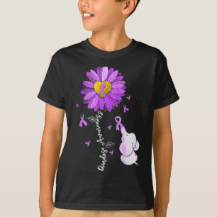 Overdose Awareness Month Sunflower Ribbon Purple E T-Shirt
