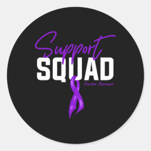 Overdose Awareness Month Support Squad Purple Ribb Classic Round Sticker