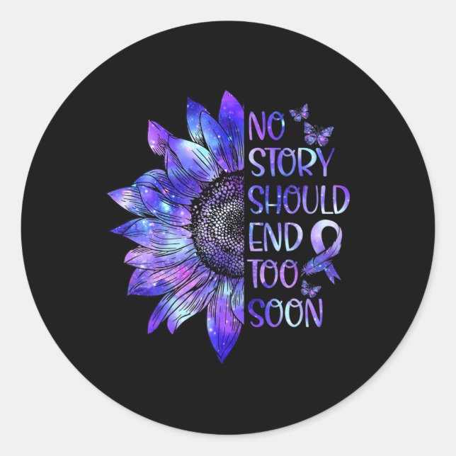 Overdose Awareness No Story Should End Too Soon Wa Classic Round Sticker (Front)