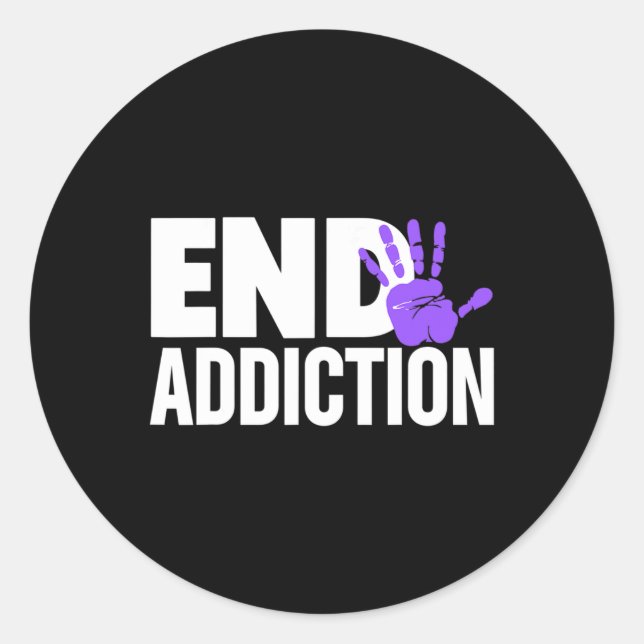 Overdose Awareness  - Overdose Awareness End Addic Classic Round Sticker (Front)