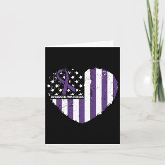 Overdose Awareness Purple Ribbon Drug Addiction 10 Card