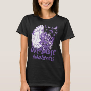 Overdose Awareness Purple Ribbon Drug Addiction 12 T-Shirt