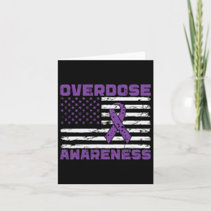 Overdose Awareness Purple Ribbon Drug Addiction 13 Card