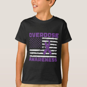 Overdose Awareness Purple Ribbon Drug Addiction 13 T-Shirt