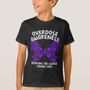 Overdose Awareness Purple Ribbon Drug Addiction 23 T-Shirt