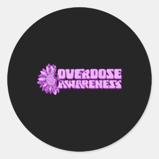 Overdose Awareness Purple Ribbon Drug Addiction 32 Classic Round Sticker