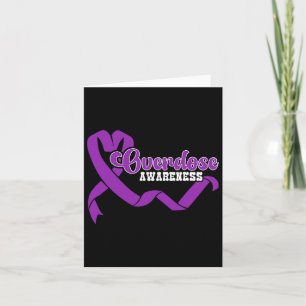 Overdose Awareness Purple Ribbon Drug Addiction 45 Card