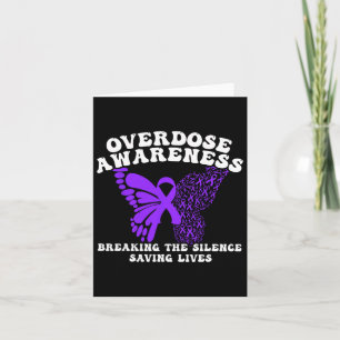 Overdose Awareness Purple Ribbon Drug Addiction 46 Card