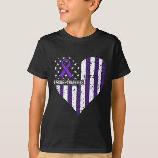 Overdose Awareness Purple Ribbon Drug Addiction 61 T-Shirt